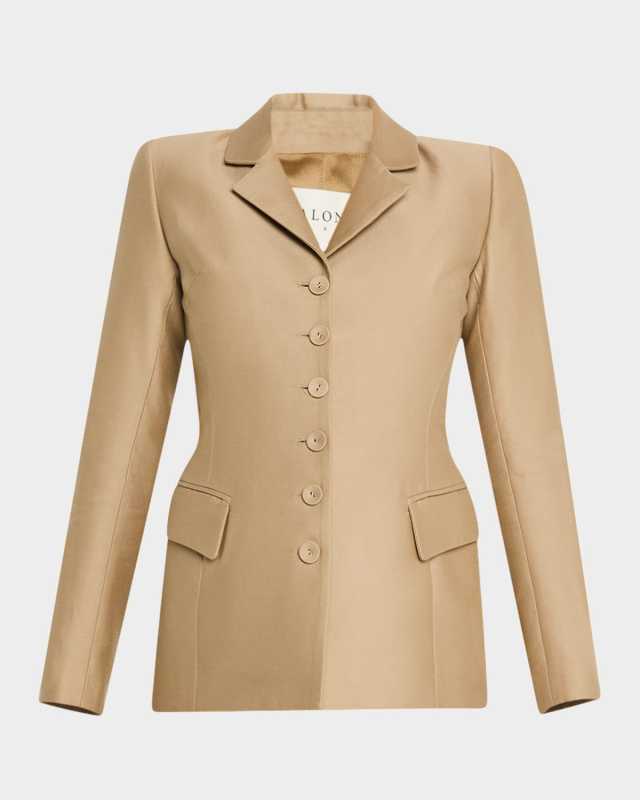 Moro Cotton-Silk Single-Breasted Bar Jacket